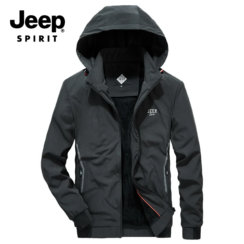 JEEP SPIRIT/Брендовое зимнее пальто для мужчин; повседневное флисовое пальто с капюшоном и воротником; плотная теплая ветровка; военная куртка для мужчин; veste homme