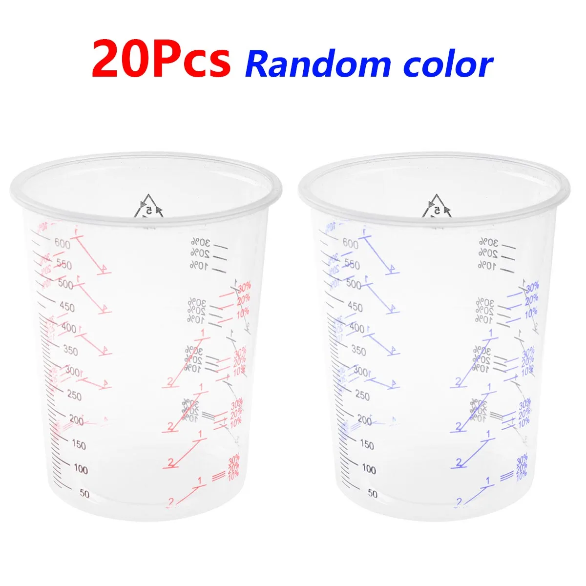 Vasos medidores de plástico para mezclar pintura, vasos desechables medir pintura, contenedor de mililitros, para mezclar resina epoxi, 20 Uds. AliExpress Hogar y jardín