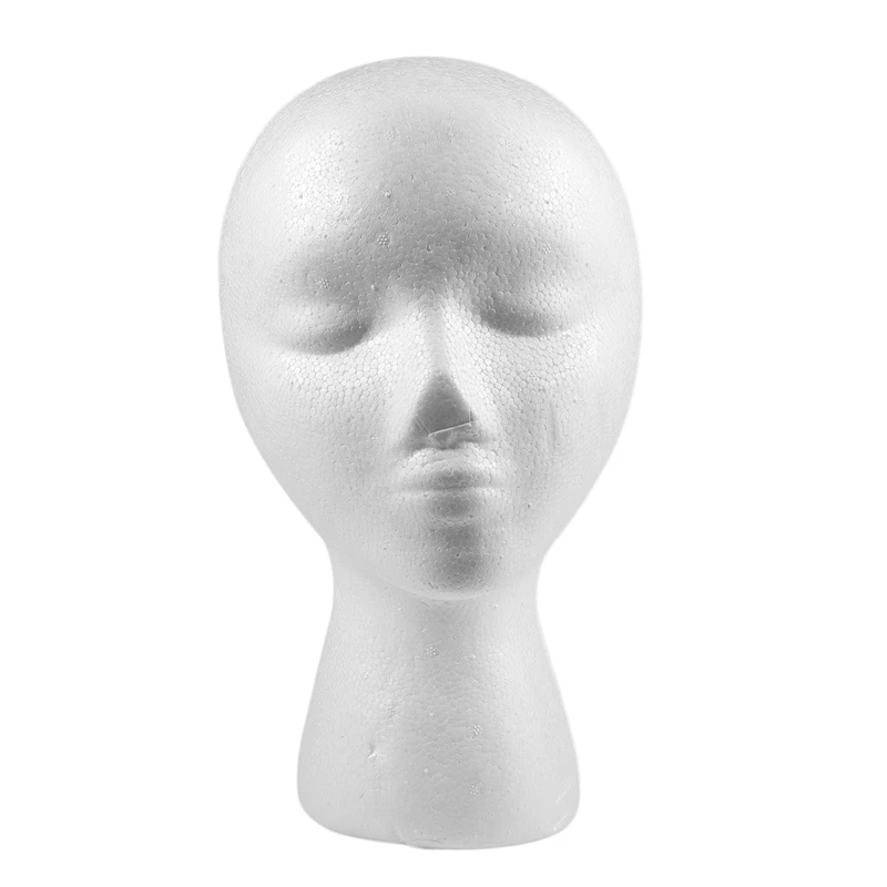 

ABVP 27.5 x 52cm Dummy / mannequin head Female Foam(Polystyrene) Exhibitor for cap, headphones, hair accessories and wigs Woman
