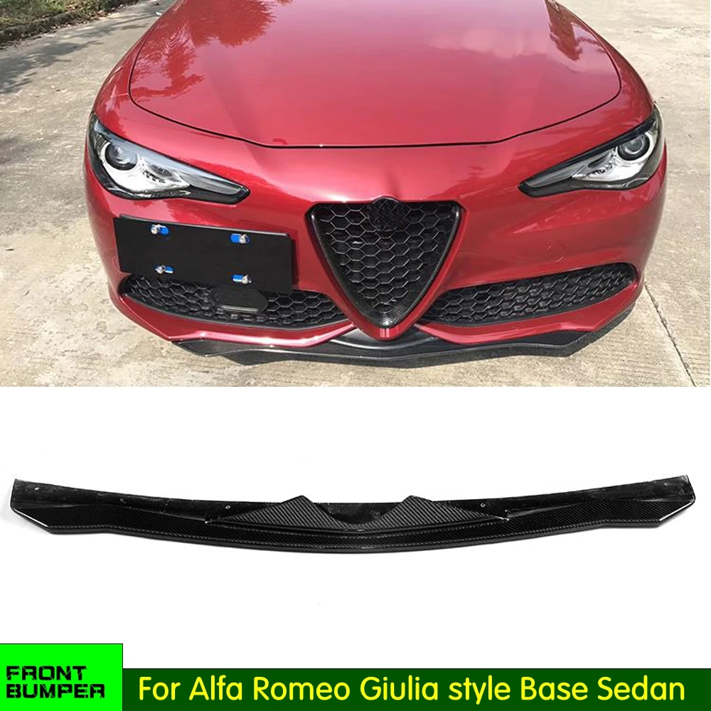 

Подбородок переднего бампера из углеродного волокна для Alfa Romeo Giulia Quad fodio Sedan 2015-2018, передний бампер, спойлер для губ