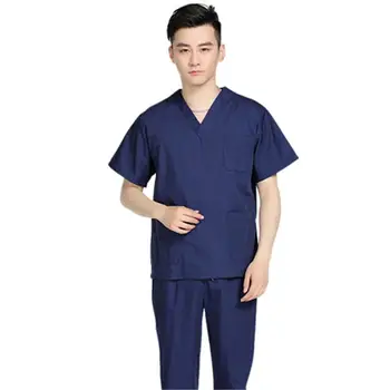 

2020 Elastic Medical Scrubs Hospital Staff Uniforms Nursing Solid Clothes Male Salon Slim Fit Fashion Design Surgical Gown