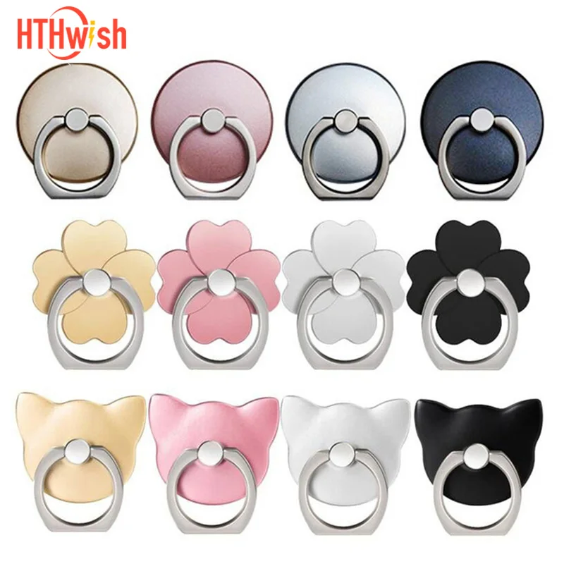 Finger Ring Mobile Phone Smartphone Stand Holder cell Smart Round Transparent Cat holder Heart Socket Car Mount | Мобильные телефоны