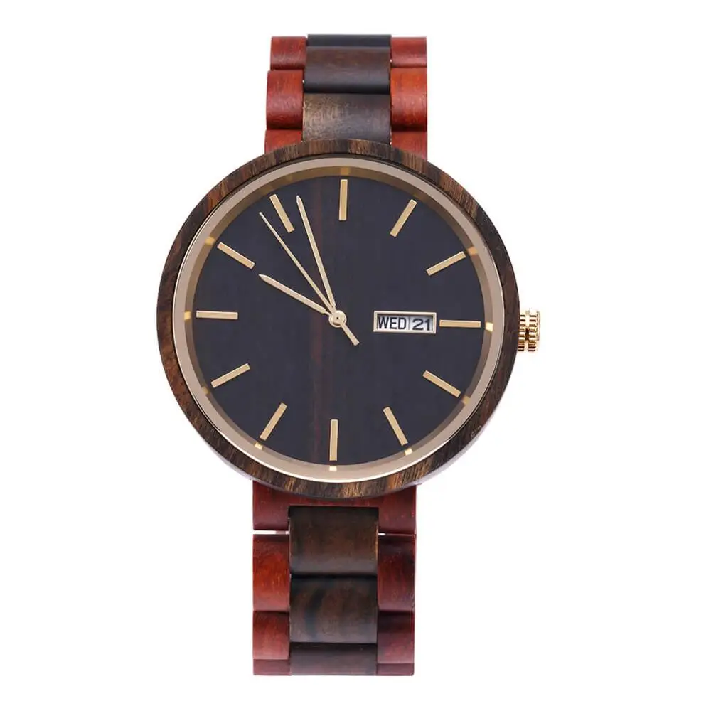 Red sandalwood ebony Shifenmei часы мужские деревянные часы мужские часы лучший бренд класса люкс Дата дисплей спортивные деревянные наручные часы Мужские часы relogio masculino - Цвет: Red sandalwood ebony