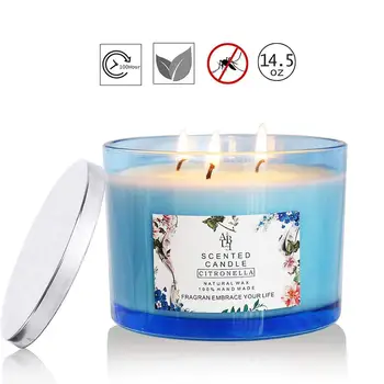 

8PCS Soy Wax Citronella Oil Mosquito Repellent Scented Candle Citronella Candles festivals birthdays party diy Scented candle