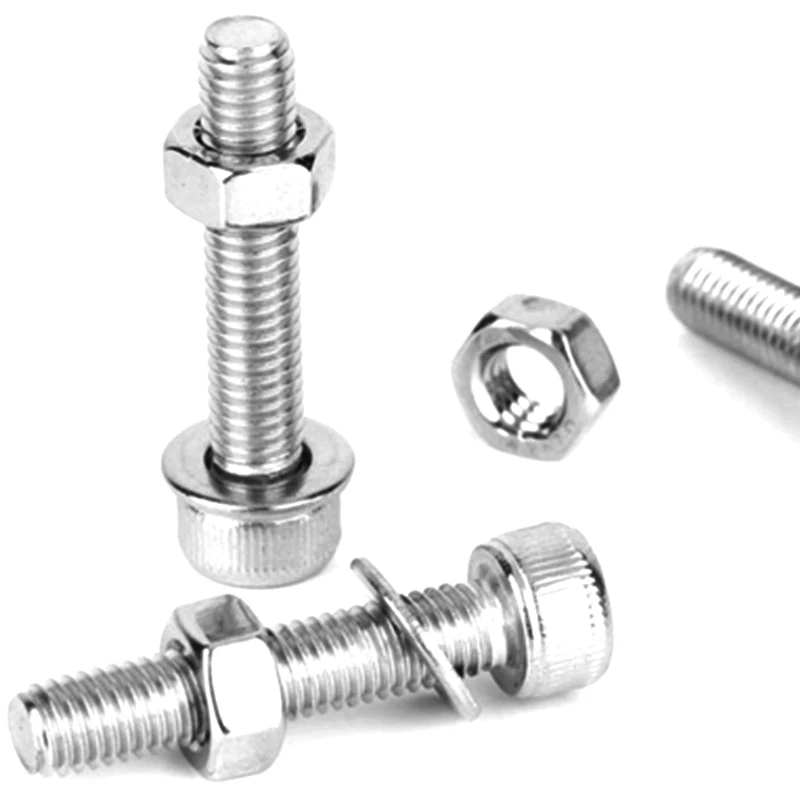 380pcs M3 Hexagon Socket Button Head Screw with Flat Washer Nut Set hexagon Cylinder Head Socket Head Cap Allen Bolt Screw Kit