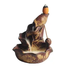 YXY горелка для благовоний с обратным потоком, керамическая палочка, конусная кадильница, черный декор, украшение для домашнего декора, подставка для благовоний