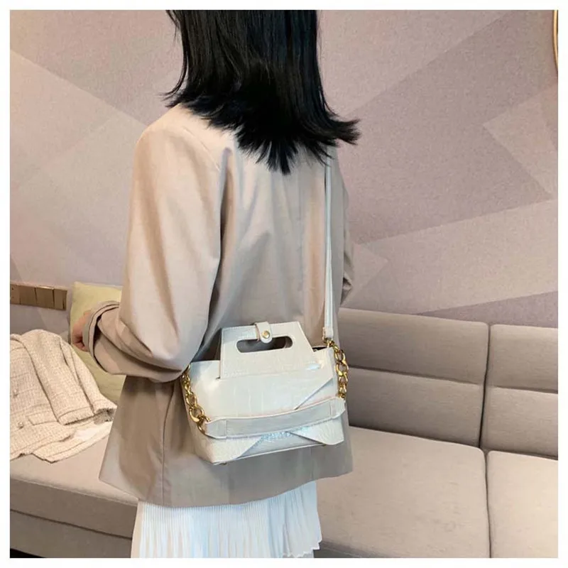 Women Bags Fashion Baguette Hand Bags Quality Luxury Handbags Leather Chain Shoulder Bags Crocodile Pattern Totes Bolsas