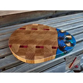 

Cutting Board Oak, amaranth, падук, handmade ns1128/38 х28х3см