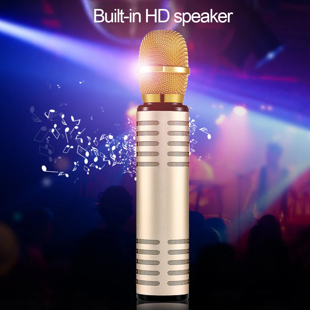 K6 Bluetooth беспроводной конденсаторный волшебный микрофон караоке для мобильного телефона плеер микрофон динамик Запись музыки