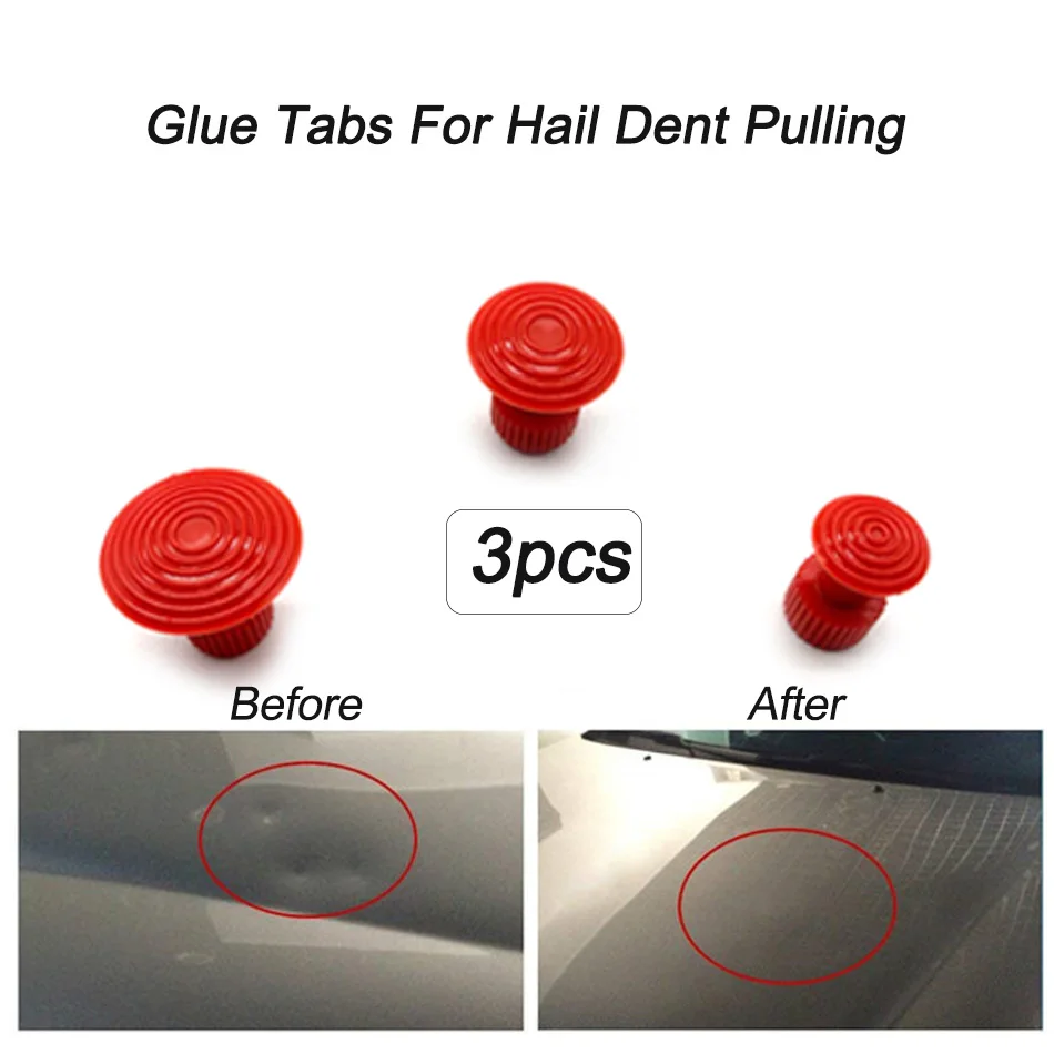 Paintless Dent Removal Puller 3pcs glue tabs for car dent repair tool Dent Repair Tools Set Glue Pulling Tabs Auto Body Kits useful durable hot sale new practical brass wire brush end wire brushes for drill rust removal tool 3pcs 6mm shank crimp cup set