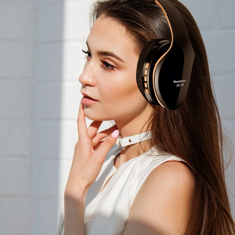 Беспроводные наушники Bluetooth гарнитура 3D стерео складные регулируемые Игровые с