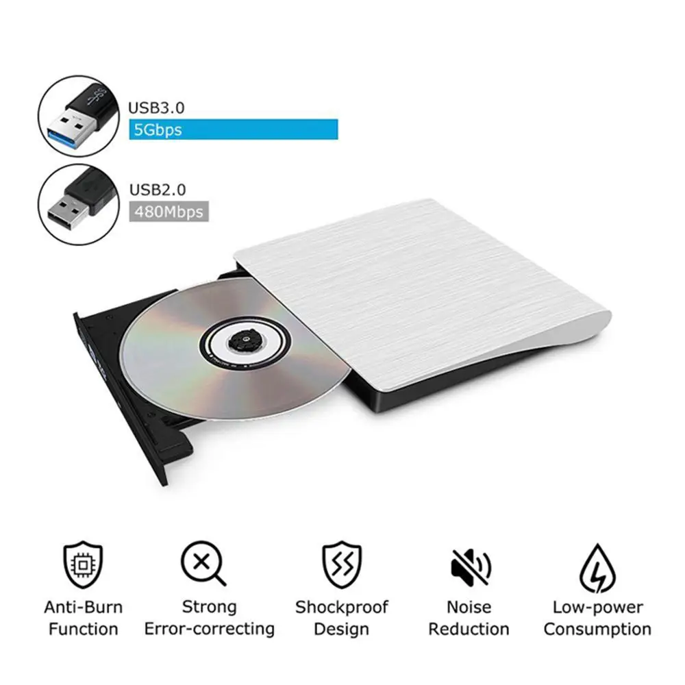 USB 3 0 тонкий внешний DVD RW CD привод устройство для чтения дисков оптические приводы