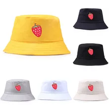 Модная Панамка для маленьких мальчиков и девочек детская Повседневное Клубничная панамка с вышивкой летние складной на открытом воздухе Рыбацкая шляпа Кепки L58