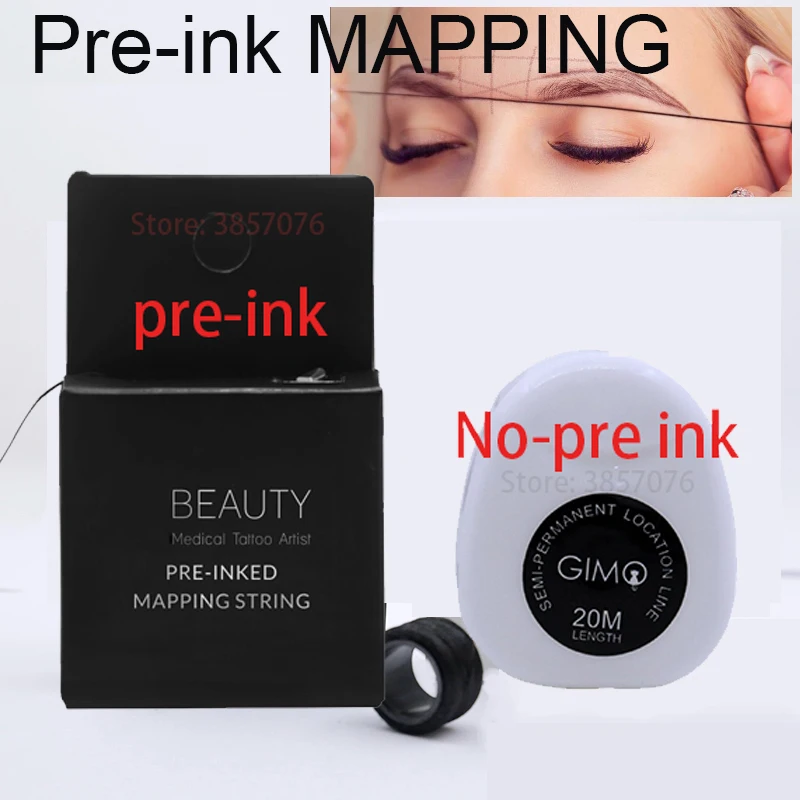 Microblading MAPPING STRING Pre-Inked брови маркер нить татуировка бровей указывая 10 м pmu окрашивание измерительный инструмент для иглы татуировки