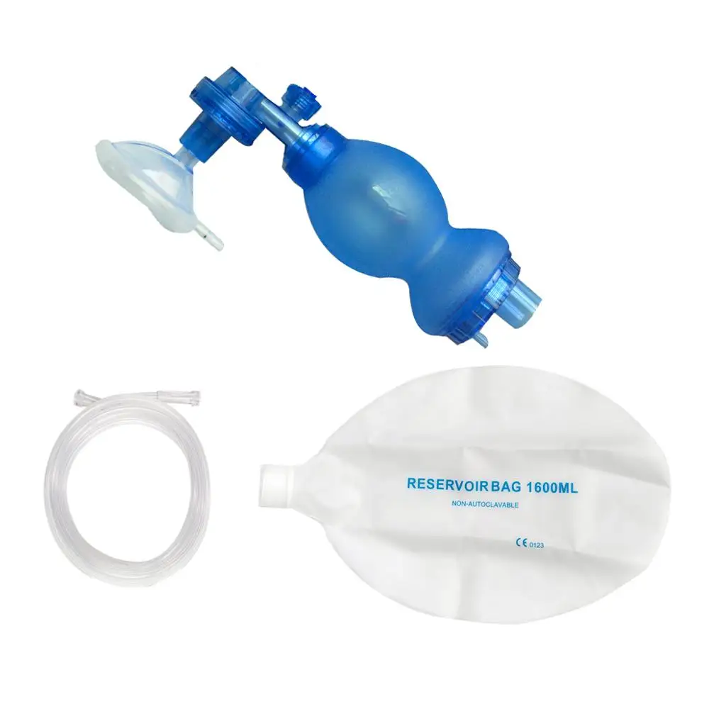 Ambu Manual Latex Free PVC Resuscitator Bag Children Infant With 1600ml Reservoir Oxygen Bags Simple Self-help Rescue Appratatus 2