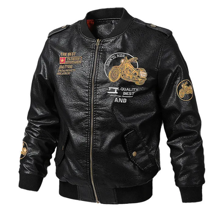 Мужская мотоциклетная куртка зимние кожаные куртки Мужская Верхняя одежда толстые теплые пальто военный винтажный искусственная кожа куртка Jaqueta Couro 5XL