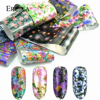 

16pcs Holographic Fireworks Nail Foil Colorful Transfer Stickers Sliders for Decoration Nail Art Tips Manicure Tools