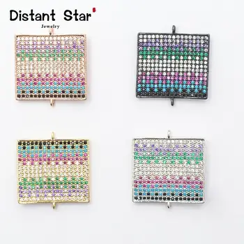 

0.9*1.0in Diy Copper zircon Exquisite Jewelry Connector Charm Bracelet Necklace accessories wholesale diy Jewelry Making hole