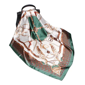 

Women Outdoor 90x90cm Belt Printed Head Shawl Travel Daily Beach Artificial Silk Dating Square Scarf Casual Fashion Soft Working