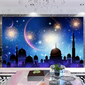 

Custom 3D Wallpaper Modern Dream Starry Sky European Architecture Fairy Tale Murals Cartoon Kid's Bedroom Background Wall Papers