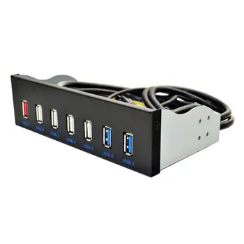 

5.25 inch 19 Pin to 2 USB 3.0+4 USB 2.0+BC1.2 Optical Drive Desktop Front Panel Equipped With High-Performance 125x85x18.5mm