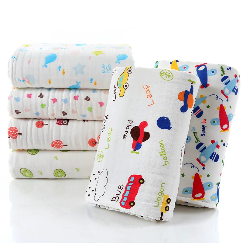 

Pleated Six-layer Gauze Bath Towel Children's Quilt Blanket Newborn Infants Children 110 X 110cm Soft Breathable Absorbent