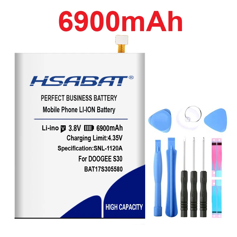 HSABAT 6900 мА/ч, BAT17S305580 Батарея Для DOOGEE S30