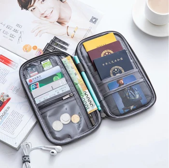 

Passport Protective Case Ticket Storage Bag Document Bag Waterproof Multi-Function Travel Zipper Cool Wallet