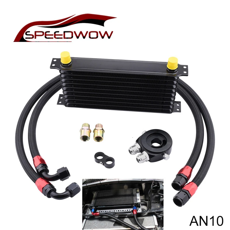 Filter Adapter Hose Kit 10 Row AN10 Universal Engine Transmission Oil Cooler