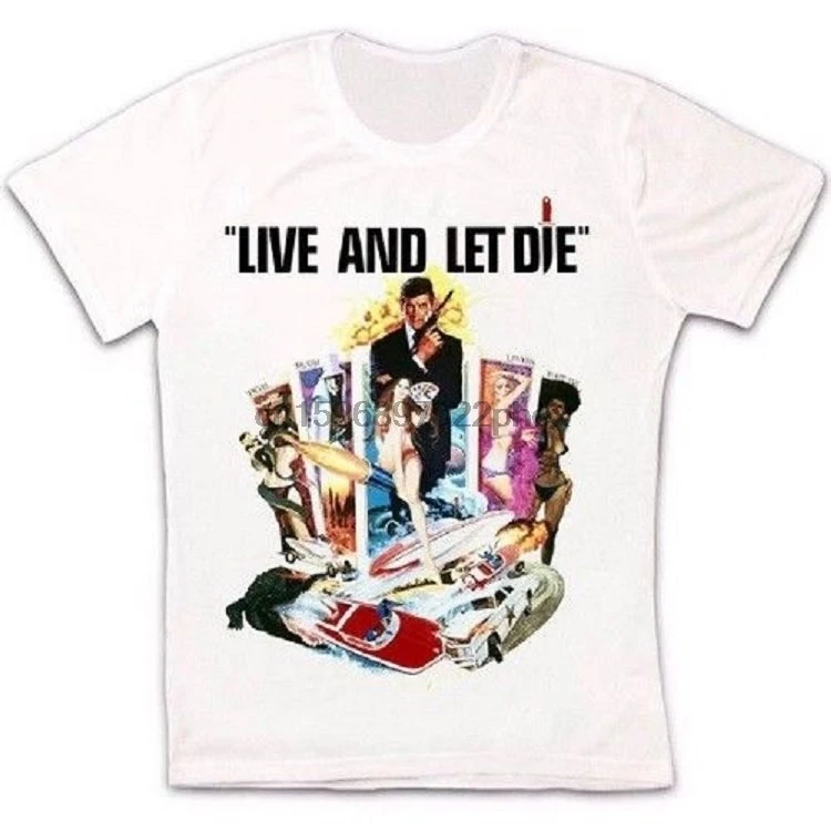 Live And Let Die 70s ретро-постер к фильму футболка 1288 Мужская |