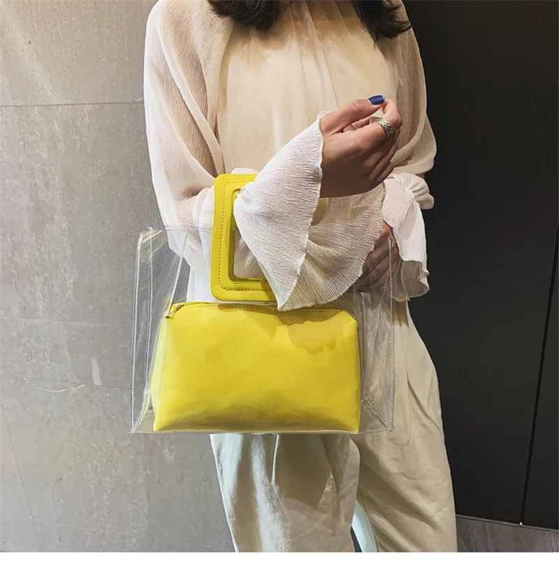 

2019 Tote Bags New Bags Women Transparent Wild Cute Messenger Shoulder Bag Handbag S5305#