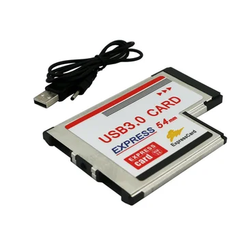 

2 Dual Ports USB 3.0 HUB Express Card ExpressCard 54mm Hidden Adapter Converter USB3.0 for PCMCIA Laptop PC