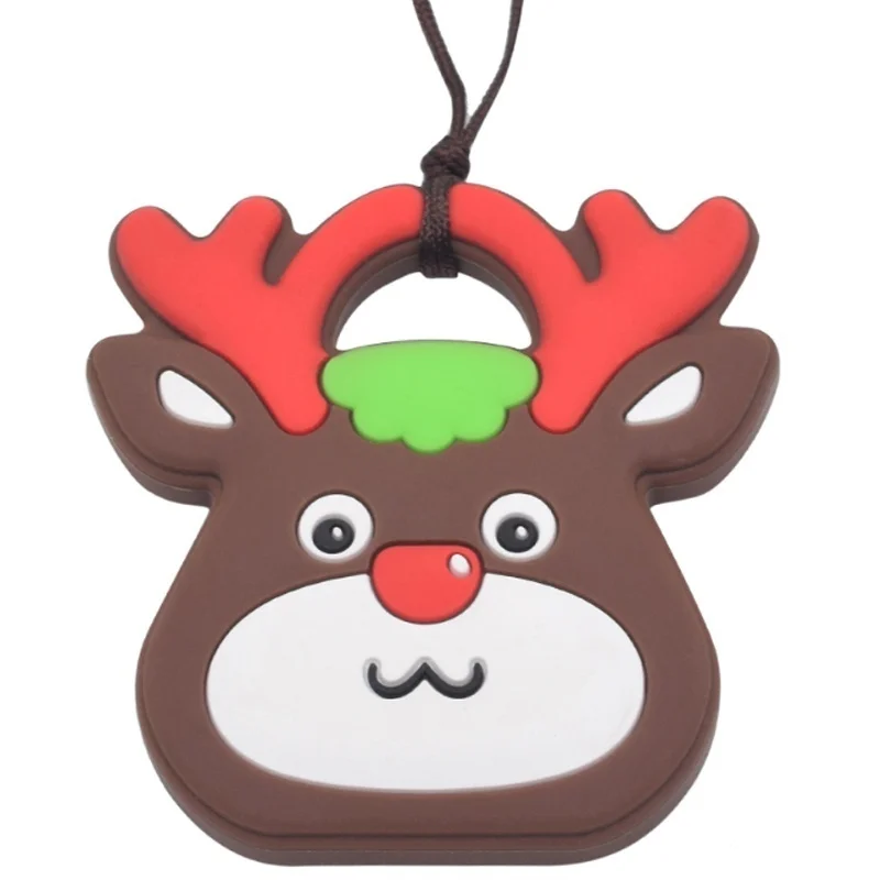 

Christmas baby silicone tooth gel without bisphenol high quality safety teether
