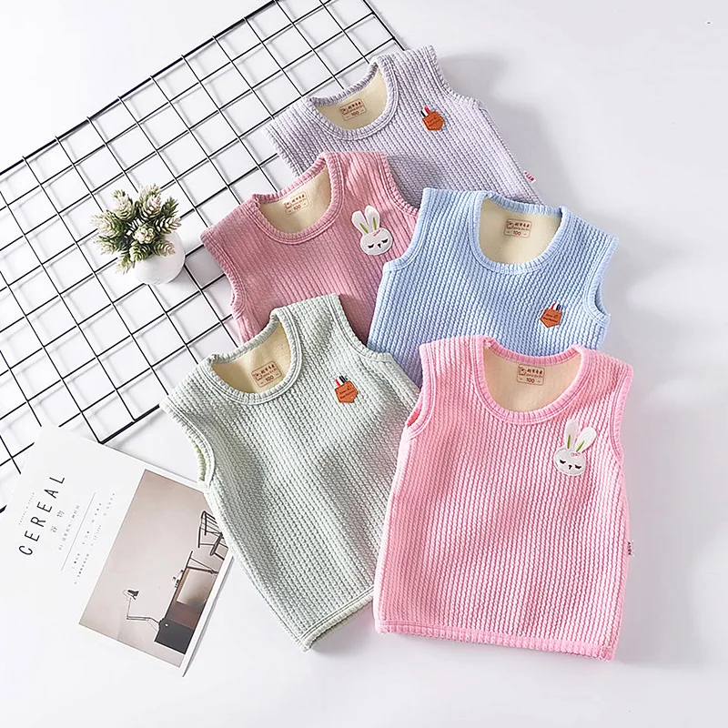 Зимний детский меховой жилет флисовый для маленьких мальчиков и девочек куртка