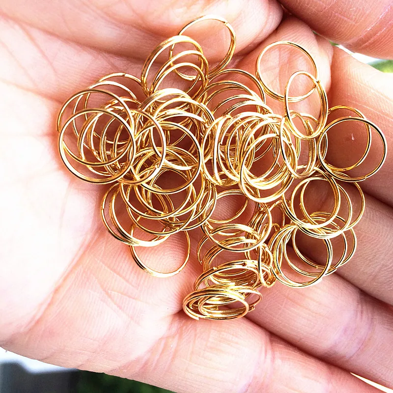 Top Quality 50pcs 12mm Stainless Steel Jump Gold Rings Curtain Metal Accessories Hanging Pendants Hooks Octagon Beads Connectors 2 шт замена ремешка push gate rings круглая сумка кошелек snap hooks кемпинг крюк