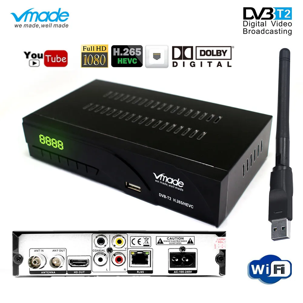 

DVB T2 k6 PLUS TV Tuner TV Terrestrial Receiver dvb-t2 H.265 Support RJ45 WIFI AC3 HDMI Set Top Box For Europe/Russian/Columbia