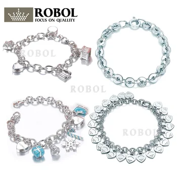 

SL TFB TTFF Original Sterling Silver 925 High Quality Charm Bracelet Engraved Inscription FOR Woman Original Model Production