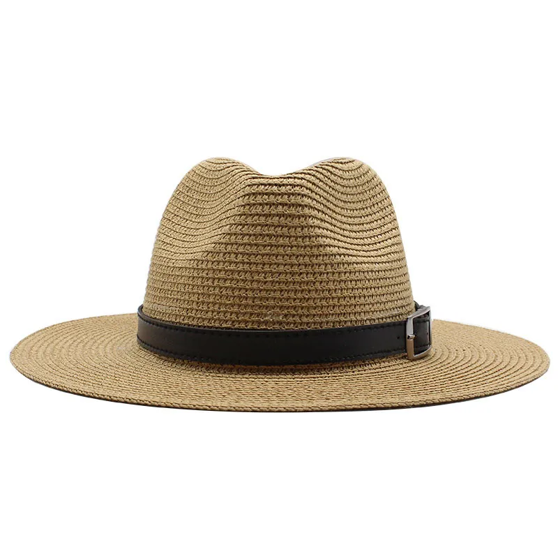 

2020 Summer unisex sun hat casual vacation Panama straw hat women wide brim Beach jazz men hats Foldable Chapeau