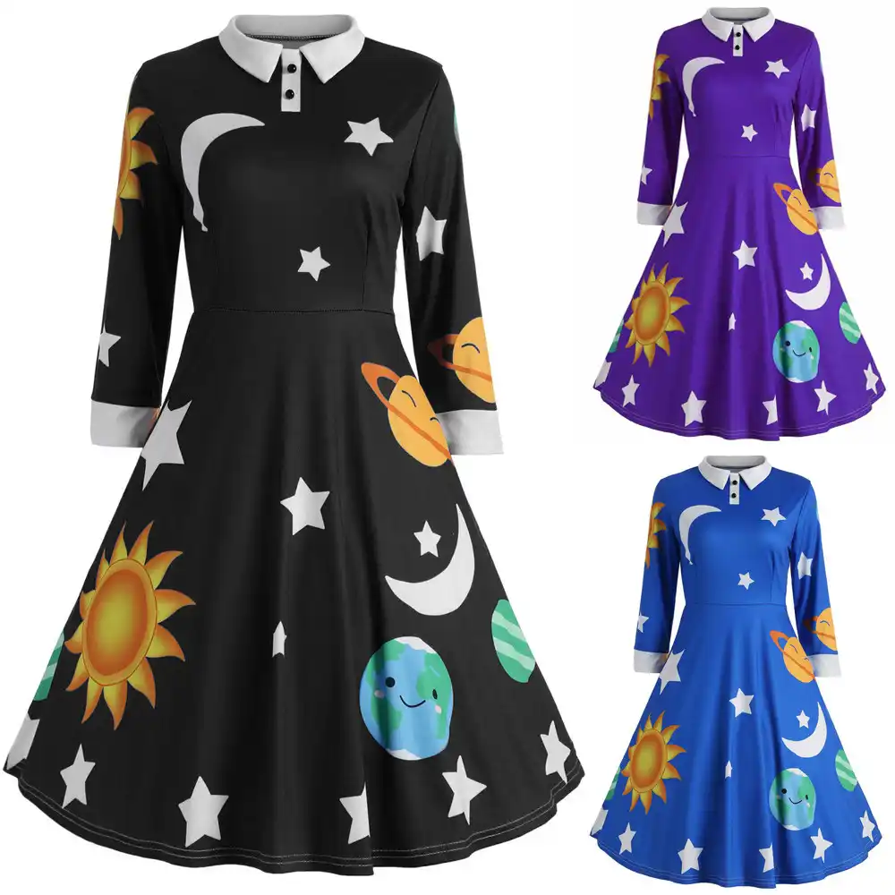 sun and moon dress plus size