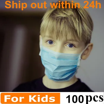 

100Pcs Disposable Face Mask Breathable Dust Proof Respirator tapabocas Masks Cover 3 Layers Earloop Face virus koronawiruskids