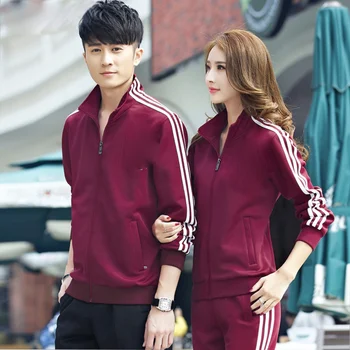 

KE Sports and leisure men's sportswear suits sport suit women jogging large size couple burgundy tracksuit men tracksuit women