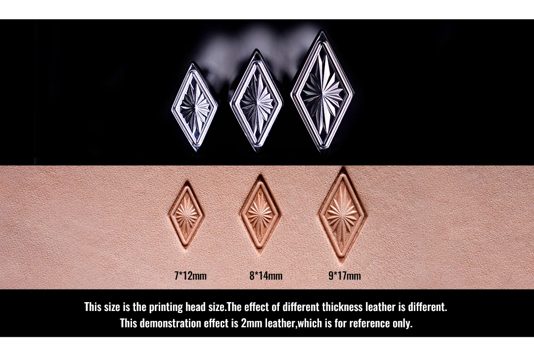 SOZO LX2 Geometrics Diamond Lined Leather Work Stamping Tool Carving Pattern 304 Stainless Streel Stamp