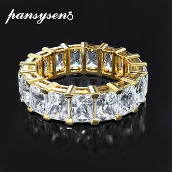 

PANSYSEN Exquisite Gold Color Wedding Engagement Rings for Women Sterling 925 Silver Jewelry lab diamond Ring Fine Jewelry Gifts