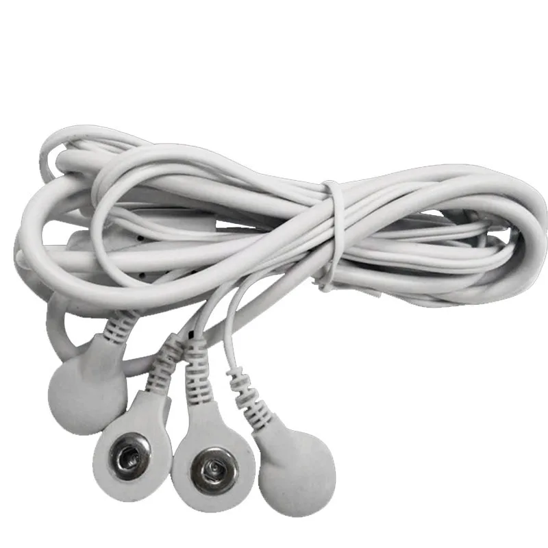 

1PC 4 Buttons Electrode Wires TENS Unit Lead Wires Cables for Tens EMS Standard 2.5mm Connection Massage Tools