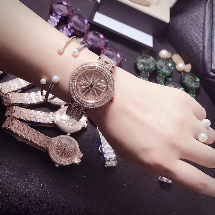 

VOHE Silver Diamond Watch stainless steel Full Of Diamonds Watch Luxury Gift For dropshipping clock Relogio Masculino