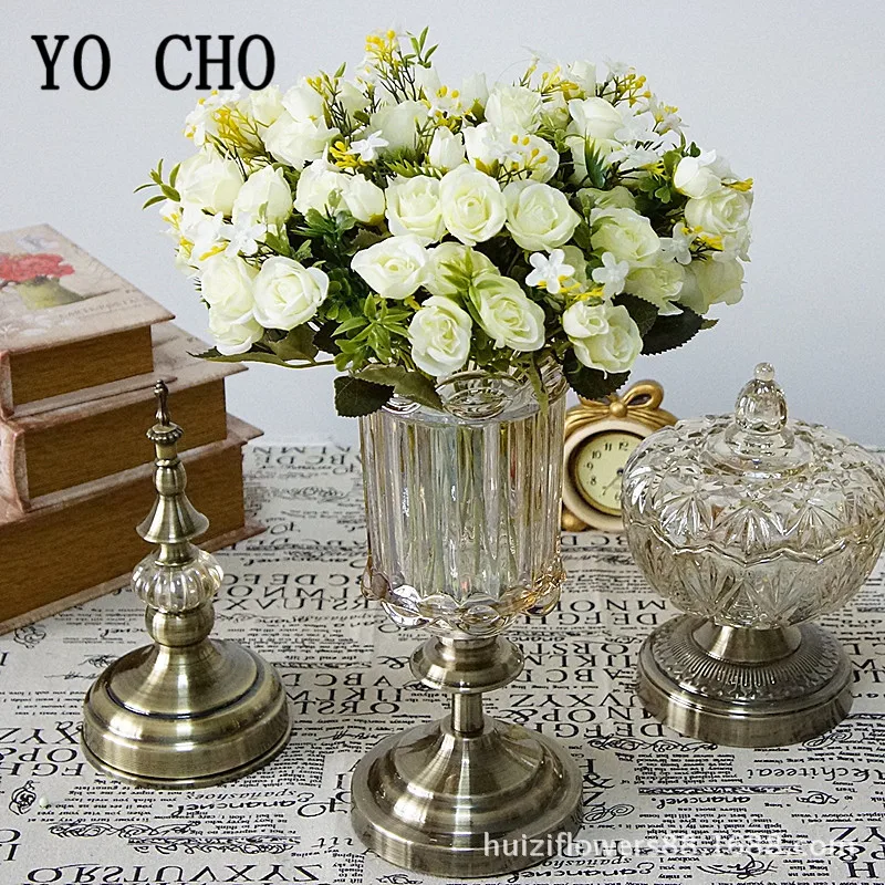 YO CHO искусственные цветы, Шелковая Роза для свадьбы, искусственные 13 головок, розовые цветы, украшение для вечеринки, дня рождения, декоративные цветы, Роза