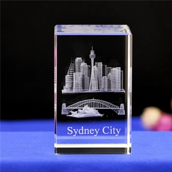 

HOME DECORATION CRYSTAL ORNAMENTS 3D LASER ENGRAVING SYDNEY OPERA HOUSE WEDDING TRAVEL COMMEMORATIVE GIFT CAR DECORATION
