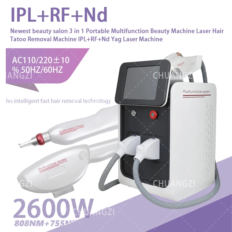 Горячая Распродажа 3 в 1 E светильник IPL RF Nd Yag лазерная многофункциональная машина
