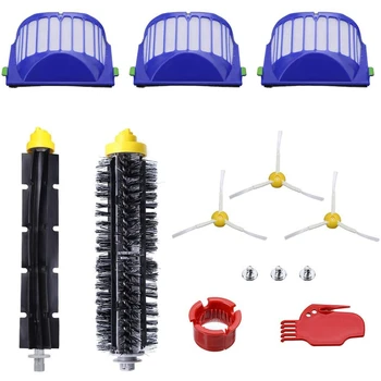 

Replacement Accessories Kit for IRobot Roomba 500 600 Series Filters Side Brush Bristle Brush and Flexible Beater Brush