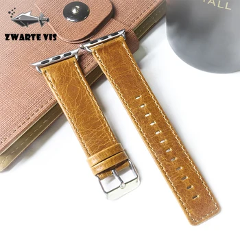 

Genuine leather for iwatch series 1 2 3 4 5 bracelet band for apple watch 38/40mm high quality 42/44mm strap watchband men brown
